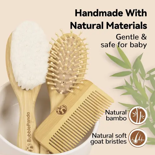 Baby Essentials for New Parent : BubblePanda Baby Hair Brush and Comb Set