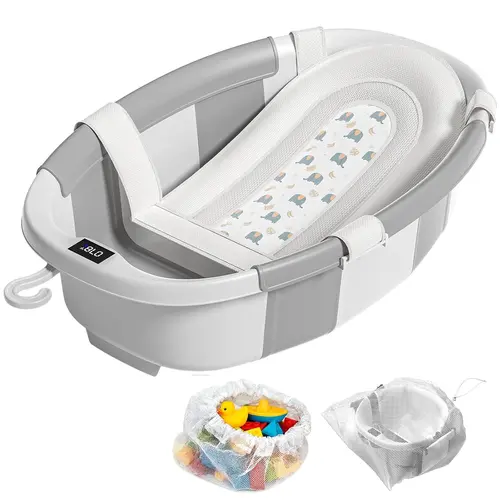 Baby Essentials for new PArents : Collapsible Baby Bathtub with Soft Cushion