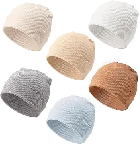 Baby Essentials for New Parent :DRESHOW BQUBO 6 Pack Baby Newborn Hats Set