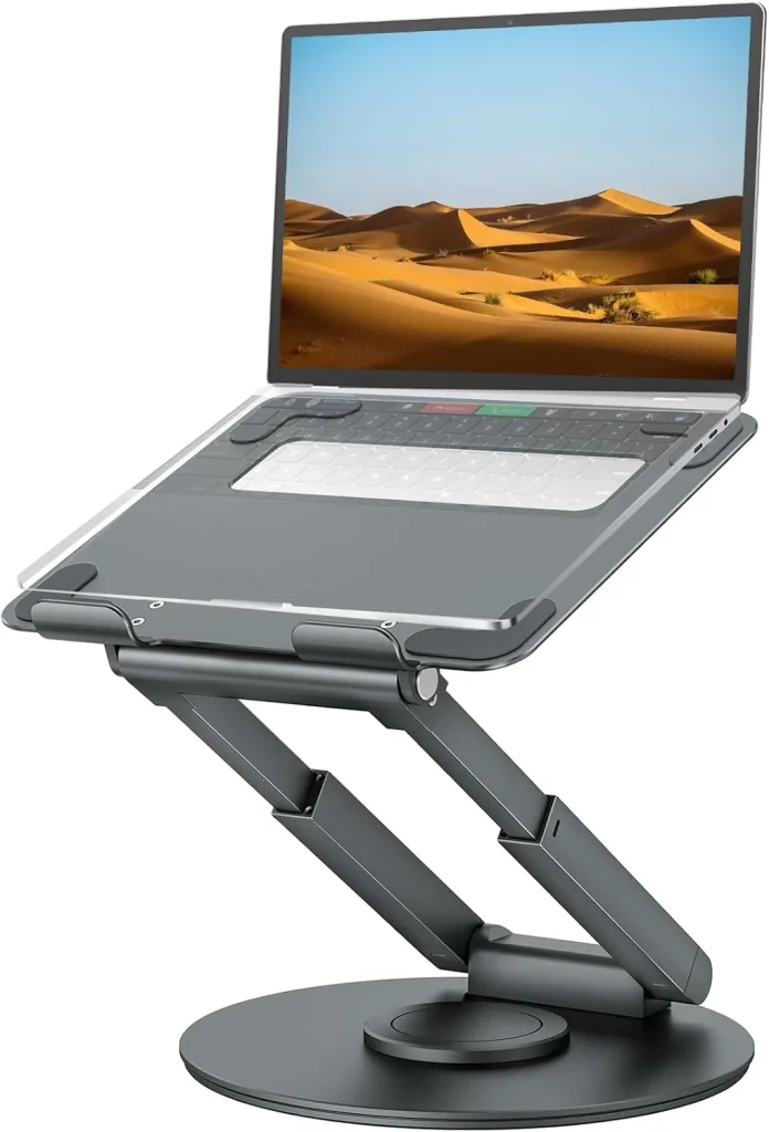 Telescopic Laptop Stand for Desk with 360° Swivel Base