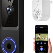 1080p Wireless Wi-Fi Video Doorbell Camera with Smart Human Detection, Night Vision, Two Way Audio, Cloud Storage, Support 2.4G WiFi Only