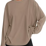 Trendy Queen Womens Oversized Long Sleeve Shirts Fall Tops 2026 Basic Tees