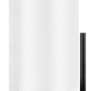 Paper Towel Holder Countertop, Standing Paper Roll Holder with Anti Slip Weighted Base, Stainless Steel Freestanding Paper Towel Holder for Kitchen, Black