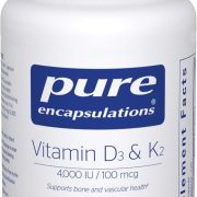Pure Encapsulations Vitamin D3 & K2, 120 Capsules | Bone and Vascular Health Support*, Immune Function Support*, Gluten-Free, Non-GMO, with Vitamin D3 and K2