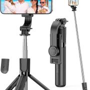 Portable Selfie Stick, 4 in 1 Extendable Phone Tripod Stand with Detachable Wireless Remote & Phone Holder 360° Rotating Mini Travel Tripod Compatible with iPhone 16/15/14/13 Pro/Android/Gopro