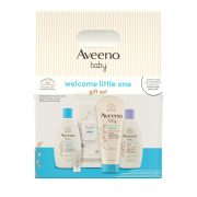 Aveeno Baby Welcome Little One Gift Set, Baby Essentials Set with Daily Moisture Wash and Shampoo, Calming Comfort Bath, Sensitive All Over Wipes, Body Lotion, & Healthy Start Balm, 5 Items